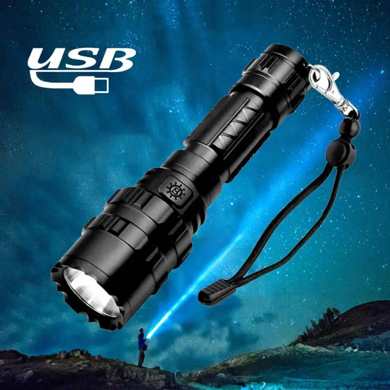 

T6 Super Bright Flashlight USB Rechargeable Aluminum alloy Torch Multi-function Led Long-range Spotlight Outdoor Hiking Camping