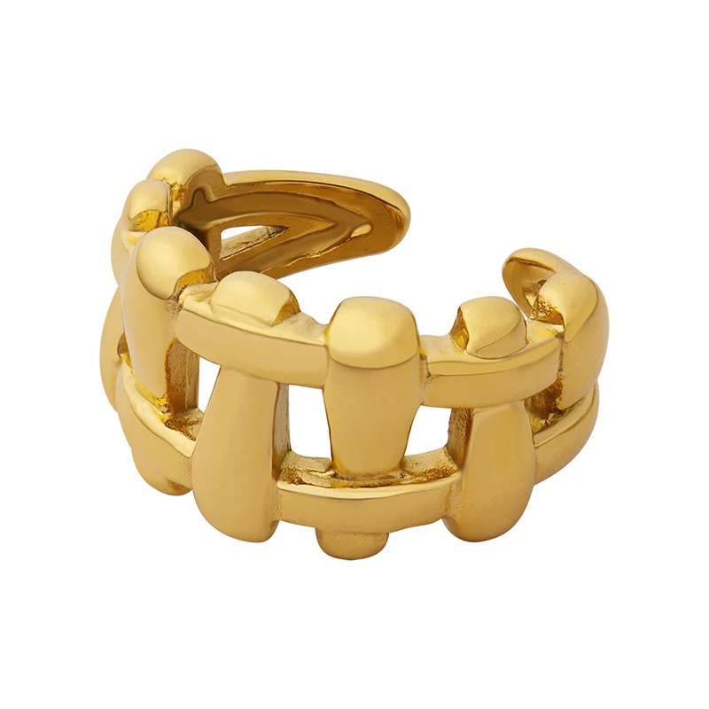 

Fashion Personality Fence Grid Ring Stainless Steel Women's Jewelry Shiny Party Accessories Luxury Women's Ring Hot Products