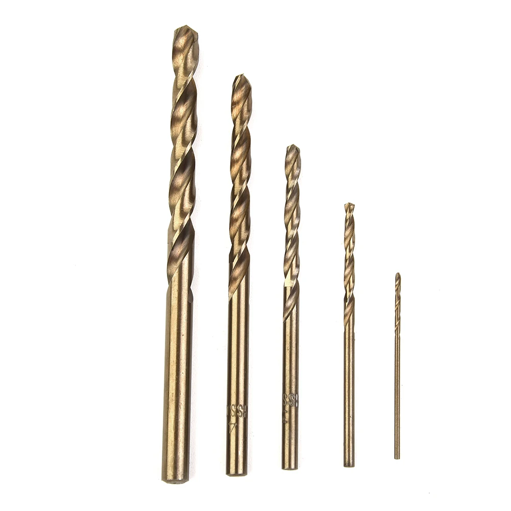 

HSS Drill Bit Iron Set Kit Cobalt Accessories Parts 5pcs Rotary Tool M35 1mm-5mm Replacement Useful Convenient