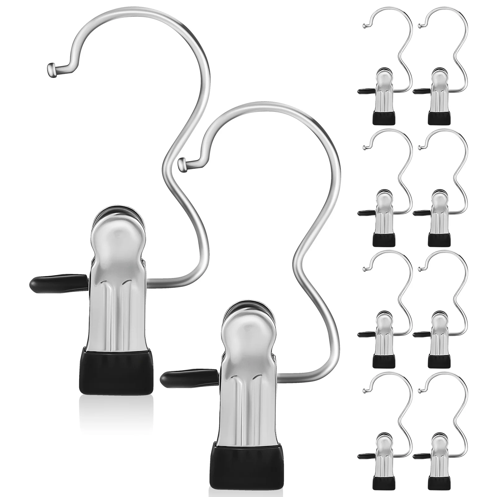 

12 Pcs Multipurpose Hanger Boot Storage Solutions Pants Hangers Clips Socks Hat Closet Hanging Holders Hook Folder