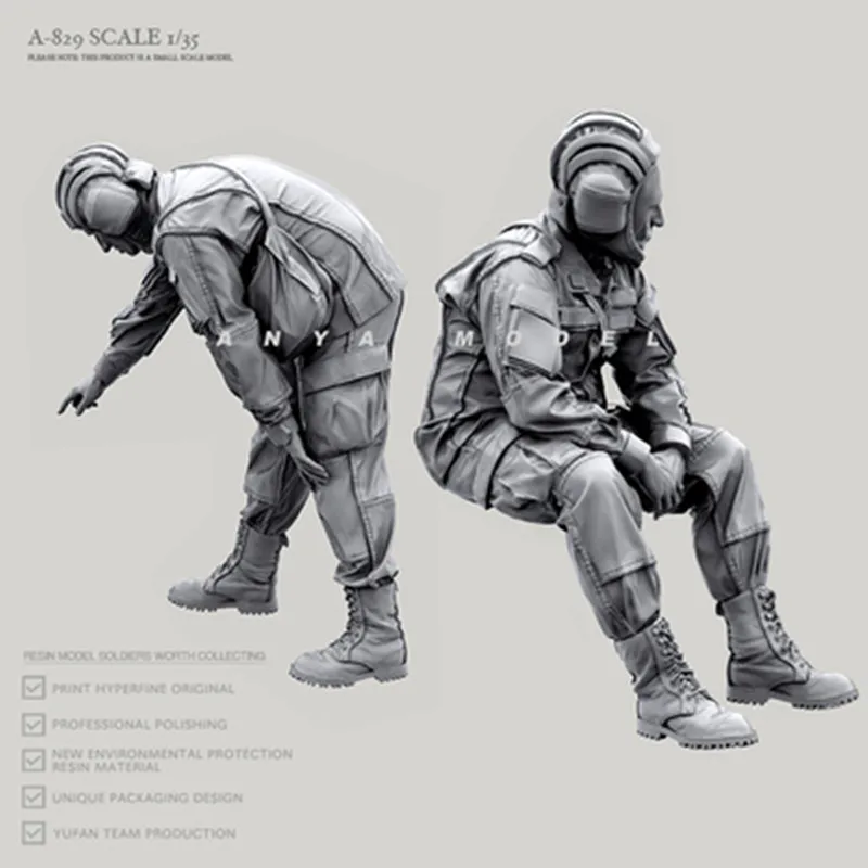 

NX 1/35 Russian Army Armored Soldier Model Resin Model Kit Tumei Colorless Self-Assembling Resin Doll Military Figure