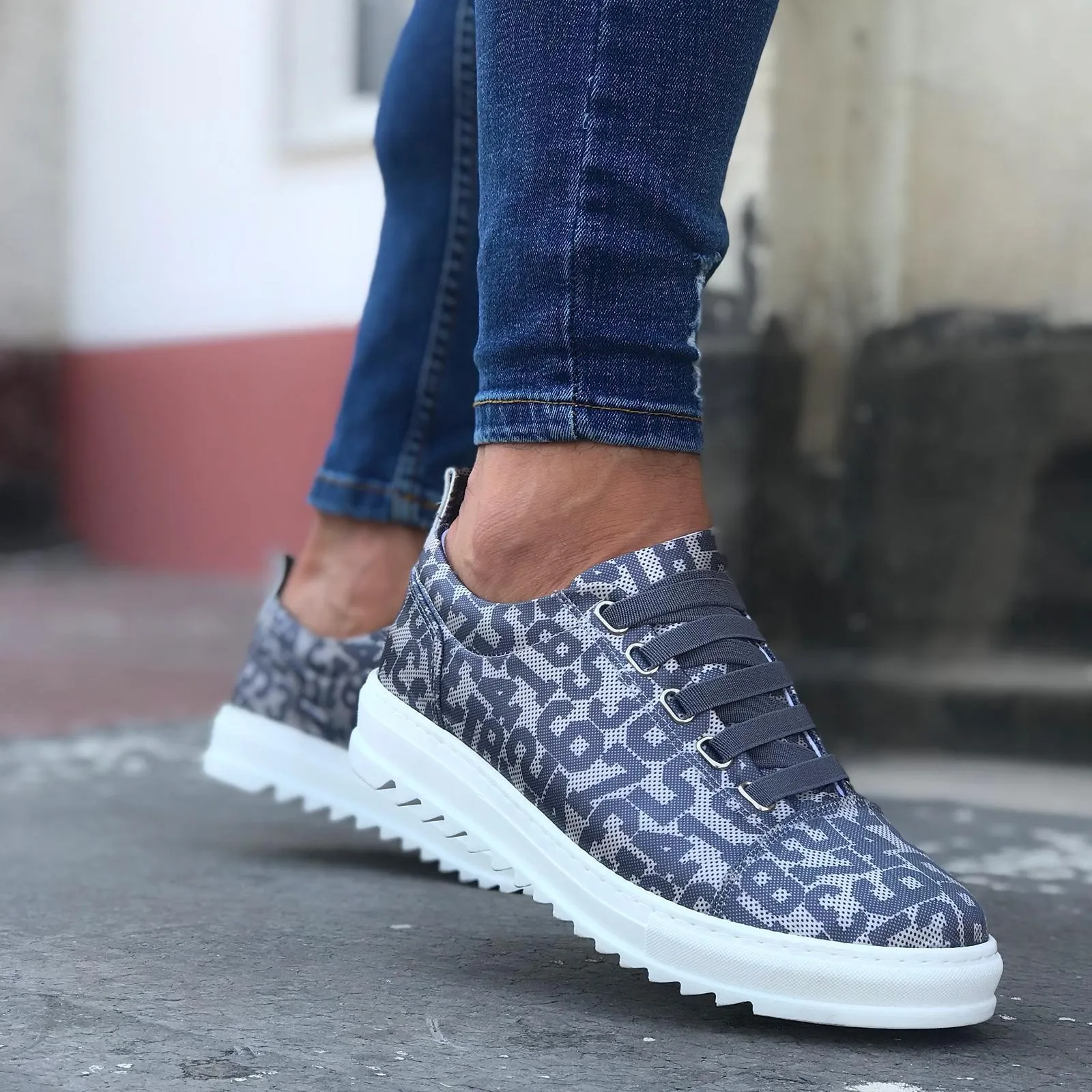 

BveA Store men's fashion spring summer winter casual daily Gray Digit Wheel Casual White Sole Sneakers Men 'S Sports Shoes