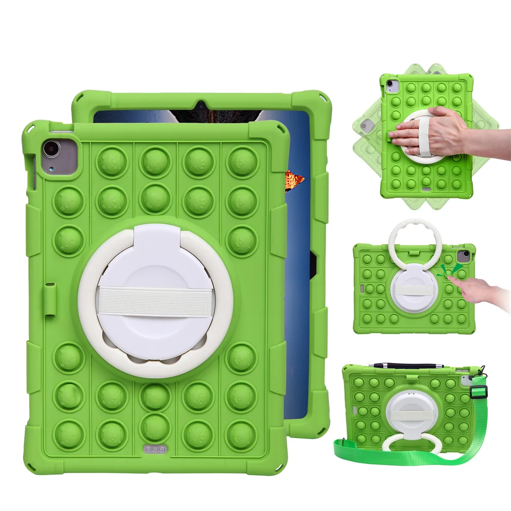 

Case For iPad Air 4 5 10.9 A2316 A2324 Tablet Air5 10.9 2022 A2588 A2591 Soft Kids Shockproof Rotating Stand Push Bubble Cover