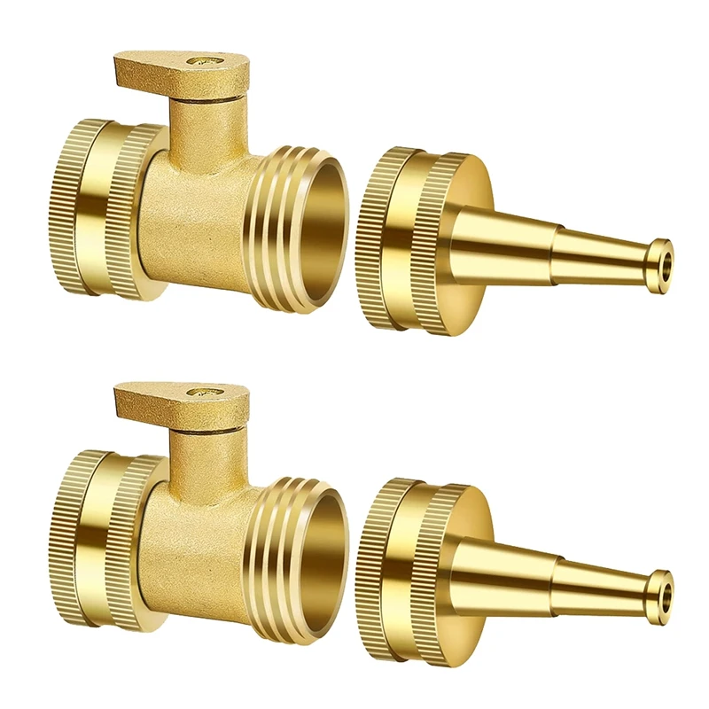 

Water Hose Nozzle Sprayer High Pressure Hose Nozzle With Shut Off Garden Hose Valve, Fit For 3/4In Garden Hose Thread 4 Pcs