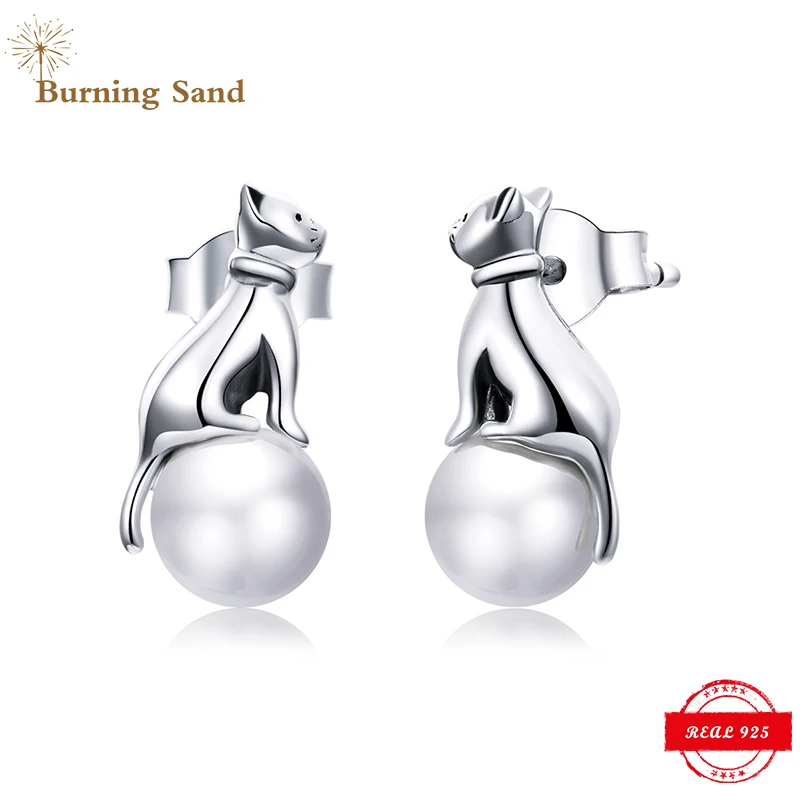 Женские серьги-гвоздики из серебра 925 пробы с жемчугом |