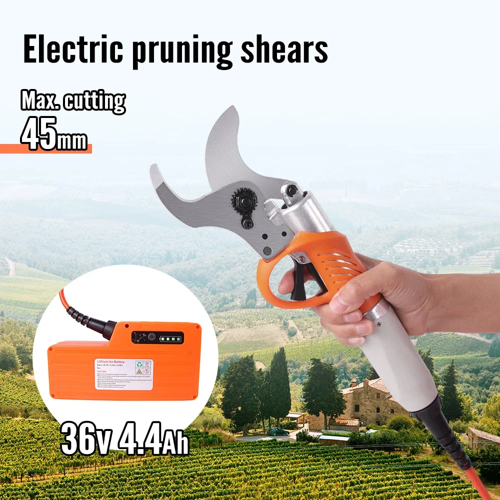 

45mm 36V Electric Garden Pruner Durable Blade Brushless Motor Electronic Pruning Scissors Pruning Shears