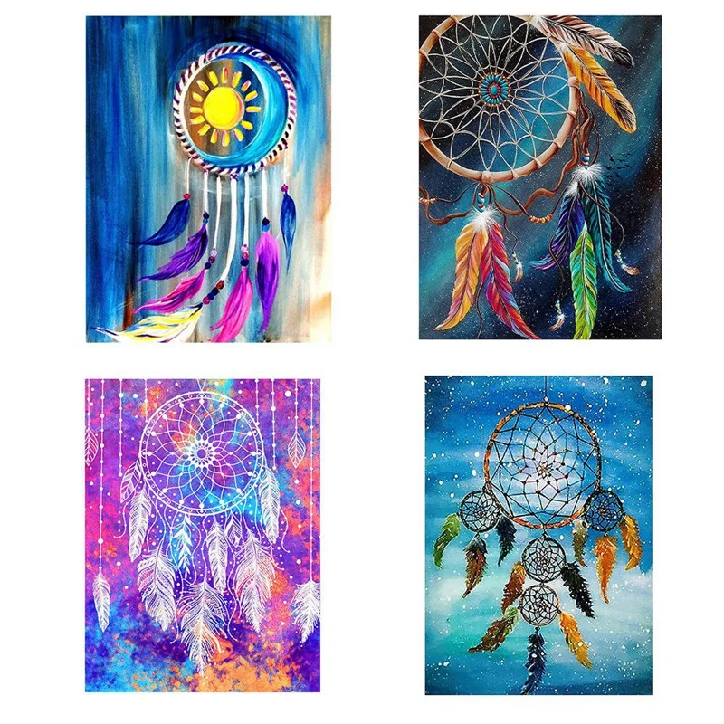 

SEWS-Adult Kids Diamond Art Painting Gift Kit Round Full Drill Stand Diamond Art Kit Dreamcatcher
