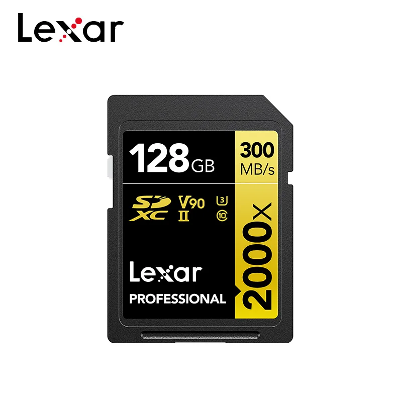 100% Original Lexar 2000x SD Card 32GB 64GB UHS-II 300MB/s 128GB Class 10 U3 V90 Memory For 3D 4K Full HD Video Camera |