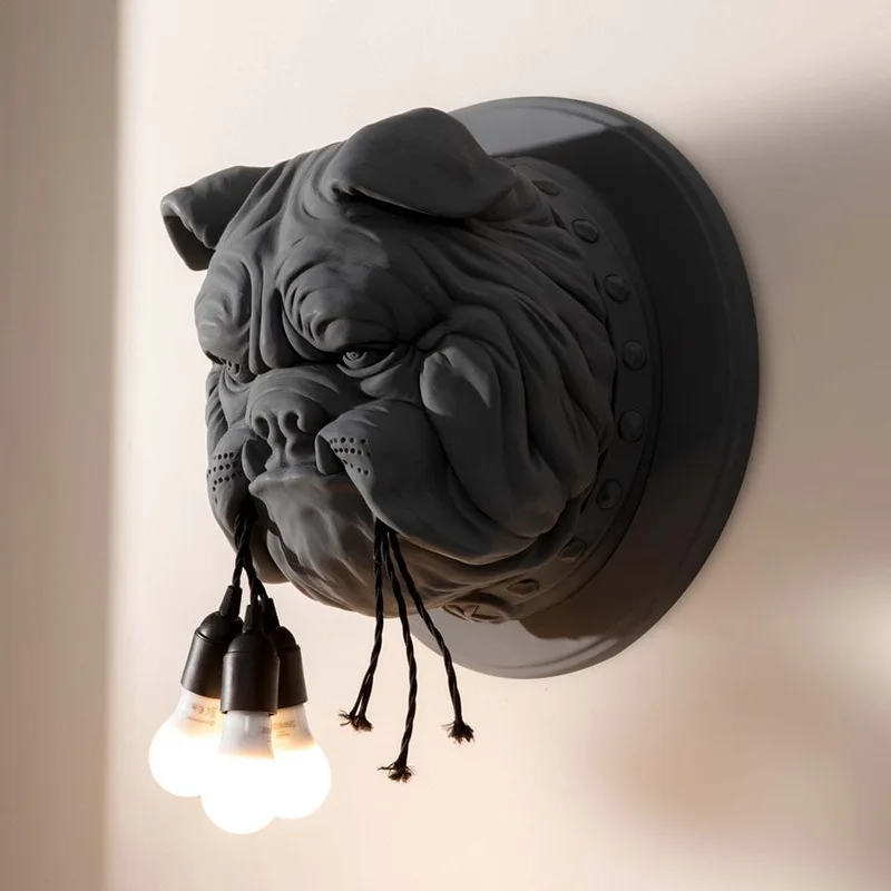 

Industrial Wind Animal Head Wall Lamp Dining Room Living Room Corridor Bedroom Study Resin Lamp LED