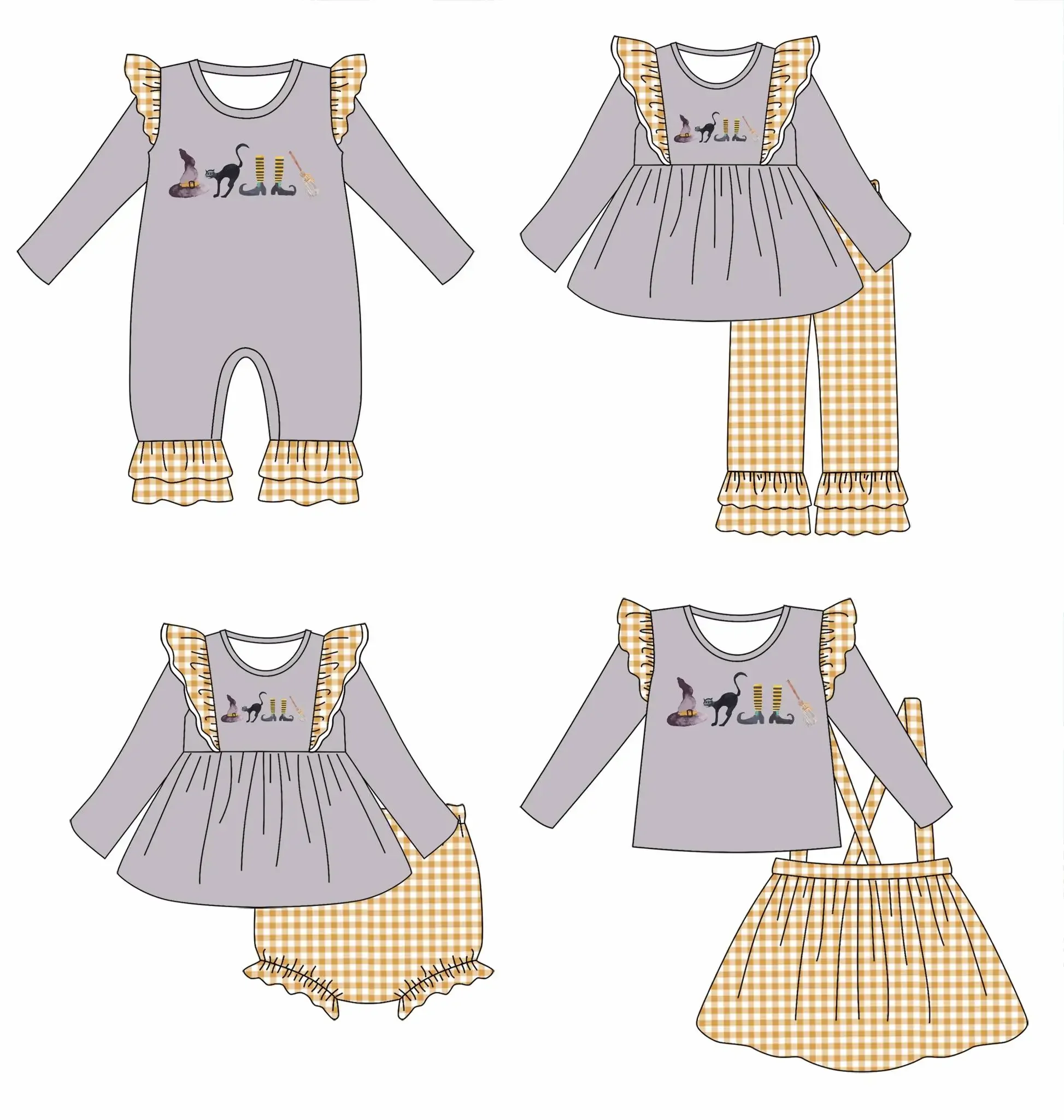 Бутик детской одежды на Хэллоуин для девочек с длинными рукавами шапка в виде