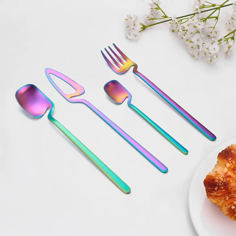 

Simple 304 Stainless Steel Tableware Personality Hanging Cup Knife Fork Spoon Hanging Cup Coffee Spoon Set Accessories