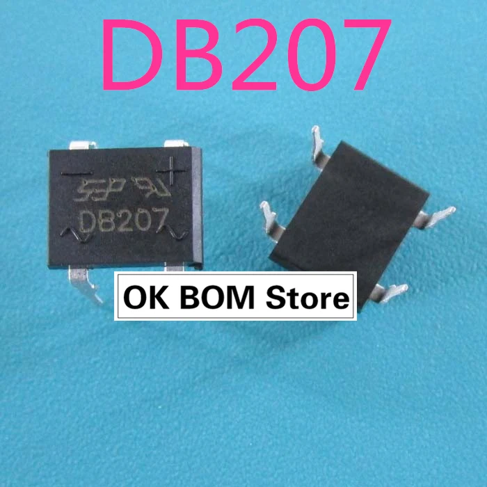 50pcs DB207 upright bridge pile of 1000 v 2 a rectifier home furnishings quality assurance |