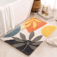 inyahome leaves bath rugs microfiber tropical bathroom mat extra thicker non slip alfombras para ba%c3%b1o doormat kitchen doormat