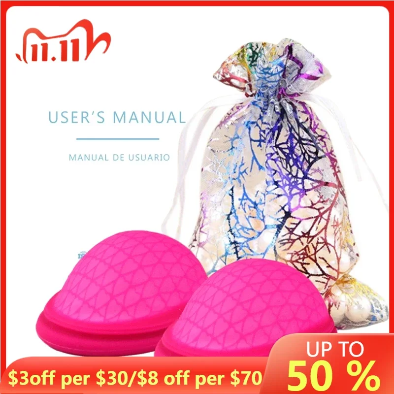 

3PCS Menstrual Cup Reusable Disc Flat-fit Design with Extra-Thin Sterilizing Silicone Menstrual Disk Tampon/ Pad Alternative