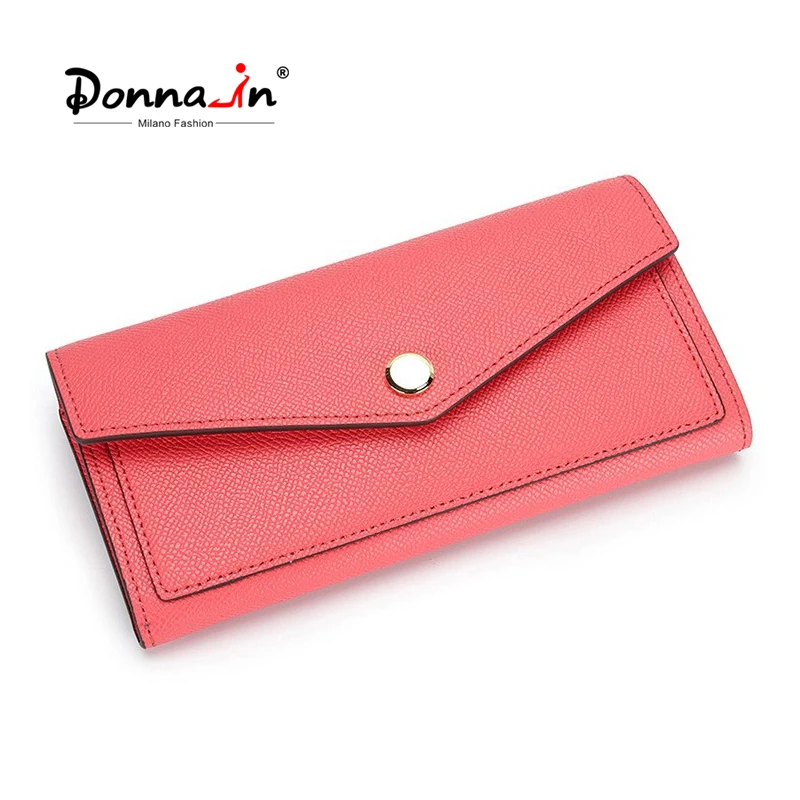 

Donna-in 2022 Trendy Color Fashion Long Wallet Pink Fuchsia Epsom Calfskin High Quality Card Holder Female Purses Wholesale