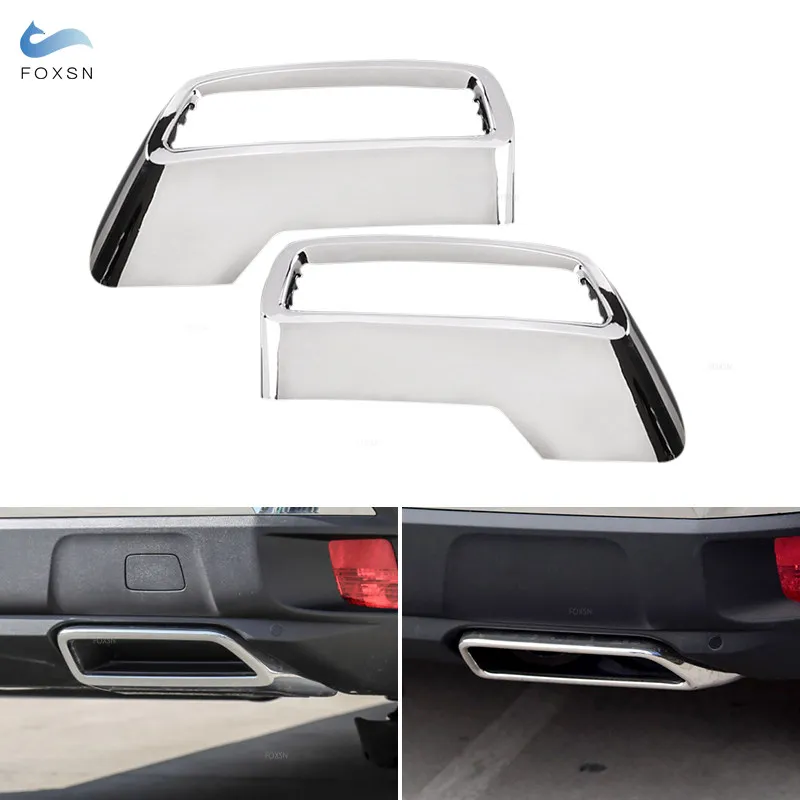

Car Styling ABS Silver Rear Exhaust Tail Muffler Pipe End Output Cover Trim For Peugeot 3008 4008 5008 2017 2018 2019 2020 2021