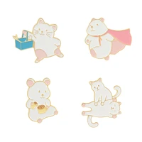 cute animal series brooch creative sweet cartoon cat shape enamel alloy badge clothes accessories lapel pins