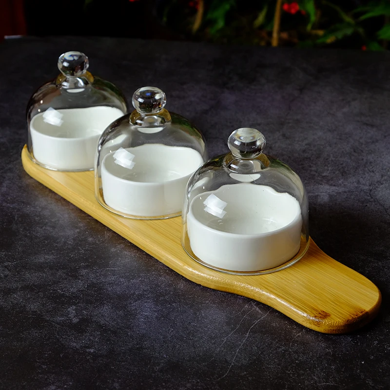 Керамическая форма для выпечки торта стеклянная крышка поднос из цельного