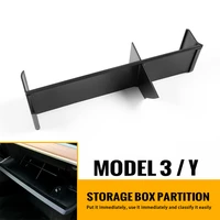 abs car copilot storage box partition plate organizer bracket divider for tesla model 3 model y 2017 2021 car interior accessory