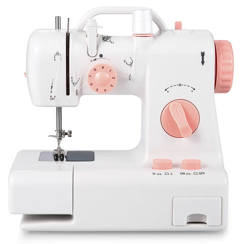 

Mini Sewing Machine Built-In Light Mending Machine Dual Speed Double Thread Stitching Electric Pedal Sewing US Plug