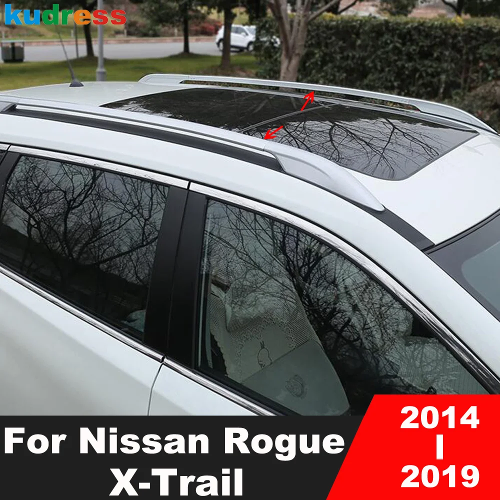 رف سقف من الألومنيوم لسيارة Nissan Rogue X-Trail 2014 ، 2015 ، 2016 ، 2017 ، 2018 ، 2019