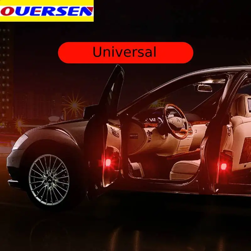

4x LED Strobe Lamp Car Openning Door Anti-Collision Warning Light Safety Flash Lights Wireless Magnetic Strobe Signal Lamp