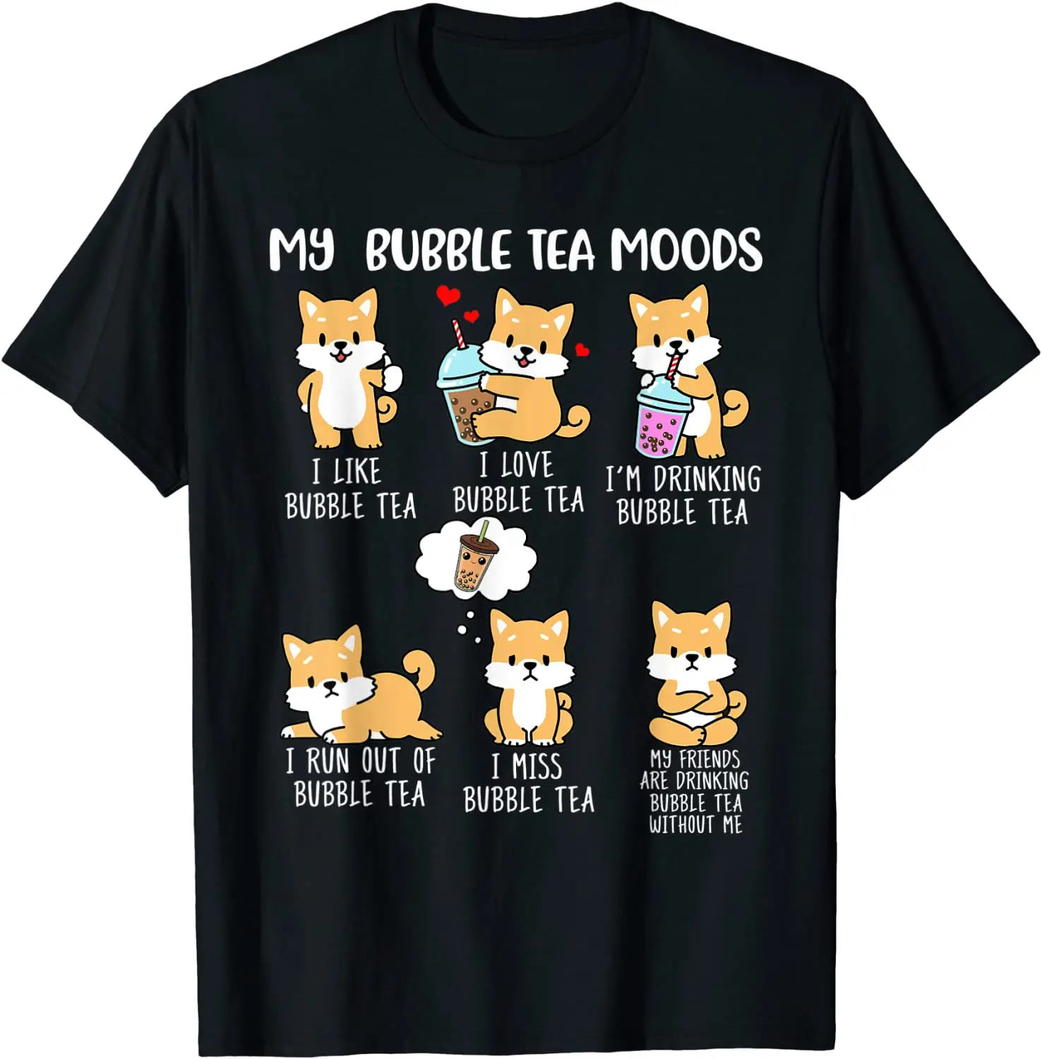 

Shiba Inu Bubble Tea Shirt Women Boba Tea Dog Bubble Tea T-Shirt