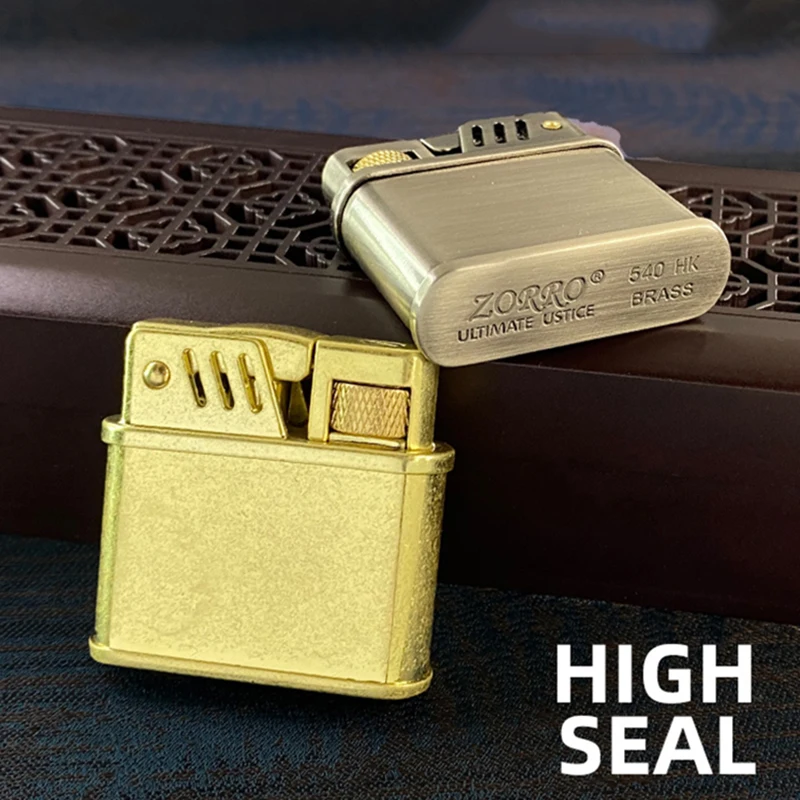 

Zorro Brass Shell Insert Kerosene Windproof Lighter Men's Creative Mechanical Ejection Grinding Wheel Cigarettes Smoking Gift