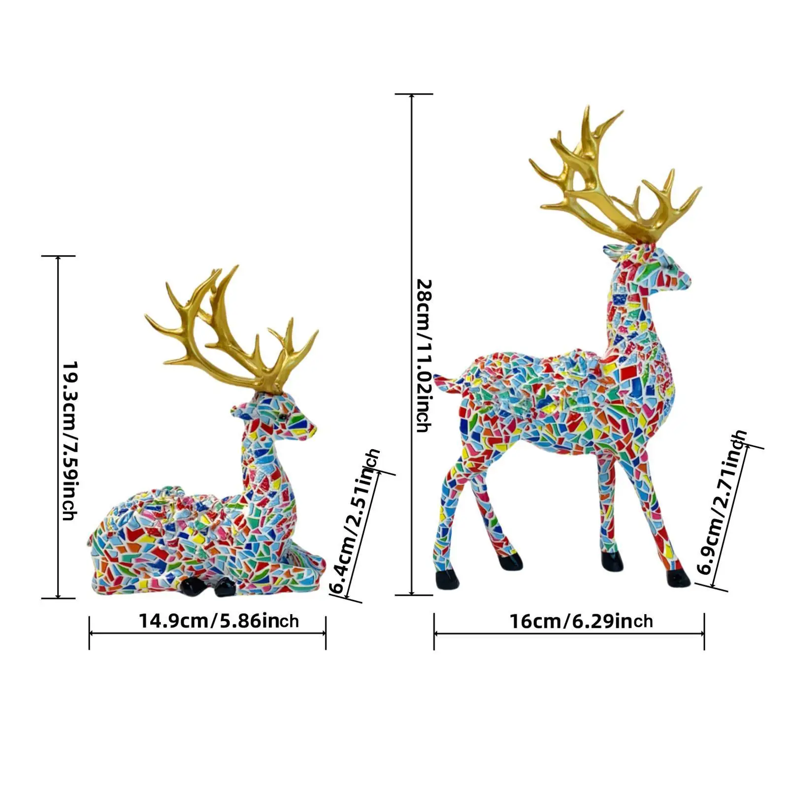 2x статуя оленя из смолы фигурка на Новый год свадьбу День святого Валентина