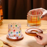 painted rainbow rotating decompression cup turn decompression glass household beer mug whiskey gyro round cup drinkware