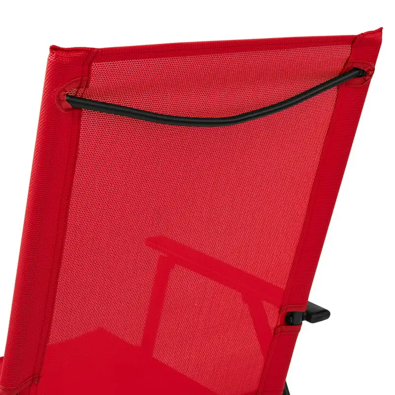 

Set of 2 Outdoor Patio Steel Sling Folding Chair, Red Padded folding chair Telescopic stool Beach chair Outdoor camping крес