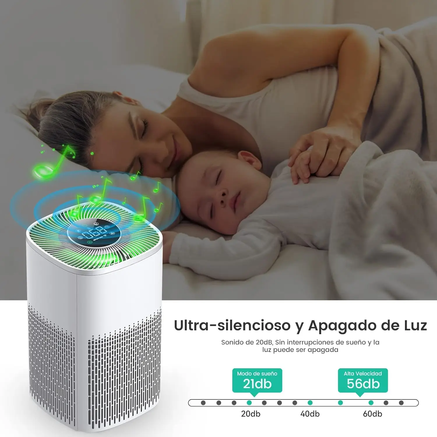Фото Очиститель воздуха Mi Pet с фильтром H13 HEPA, бесшумный, удаляет 99,97% запахов, пыльцы и пыли, для офиса, спальни, управление через Alexa №5