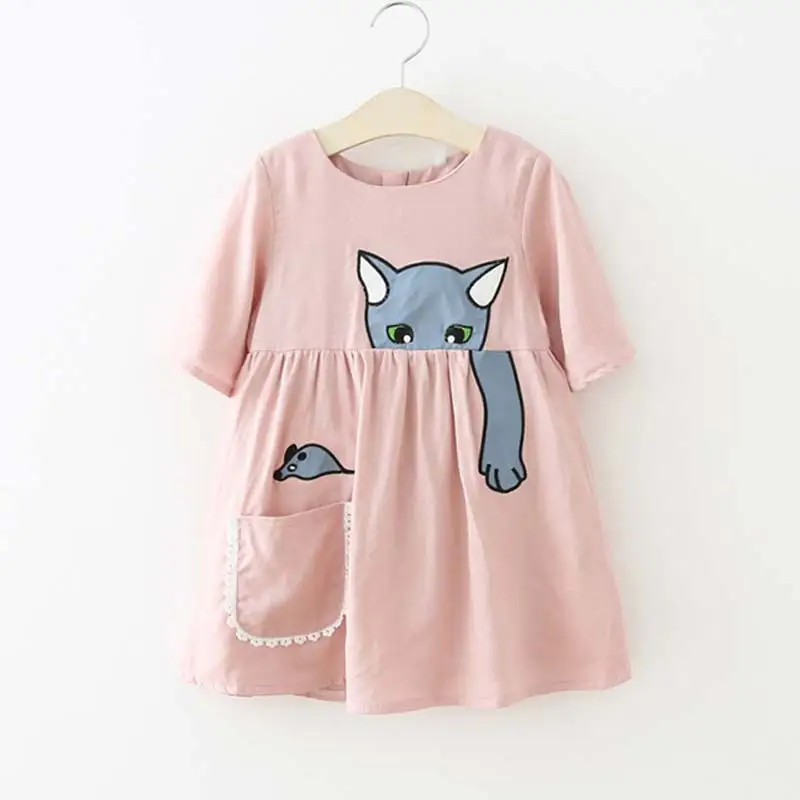 Bear Leader/платье для девочек Коллекция 2022 года Летнее модное платье Милое Платье с