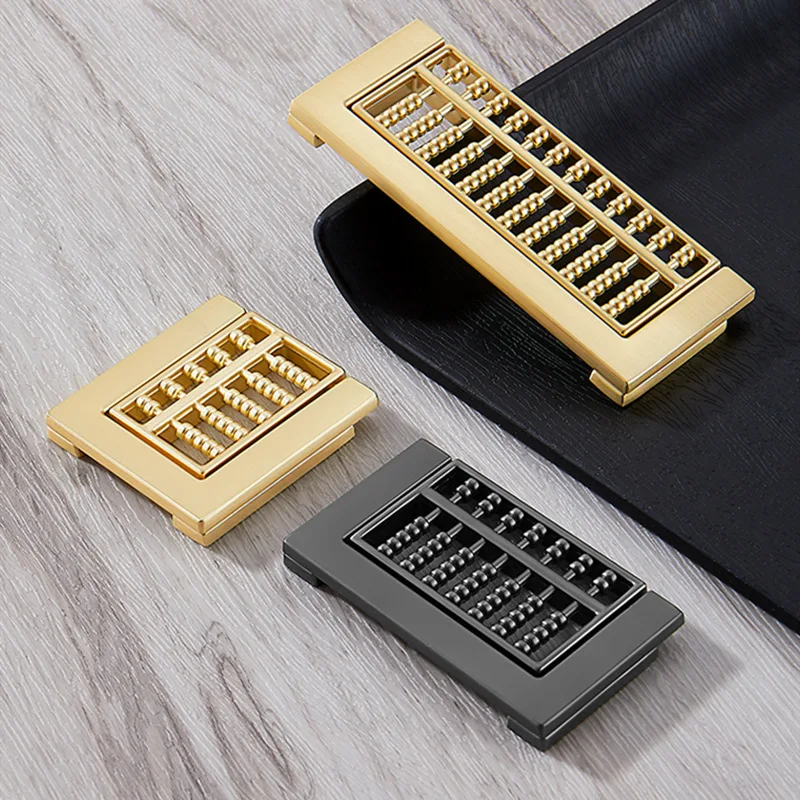 

New Chinese Style Abacus Drawer Flat Handle Wardrobe Drawer Invisible Flat Handle Bedside Table Square Concealed Handle