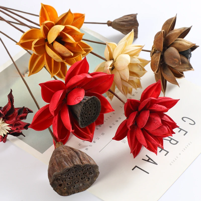 

Natural Plants Lotus Dried Flowers Decoration Floral Arrangement for Wedding Party Decoration Scrapbooking DIY Artificial Flower