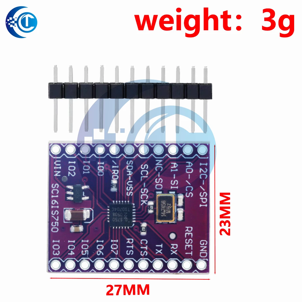 2.5v3.3v SC16IS750 CJMCU-750 с одним интерфейсом UART IIC I2C и интерфейсом I2C-BusSPI для промышленных модулей управления, программируемый порт ввода-вывода (art.: 3920db6608feb) - 3920db6608feb