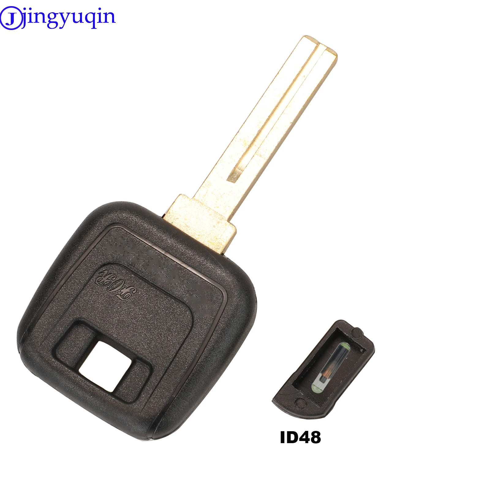 Фото jingyuqin Для Volvo S40 V40 D30 S60 S80 XC90 XC60: Пустой корпус ключа-брелока с чипом ID48 и необработанным лезвием NE66 №1