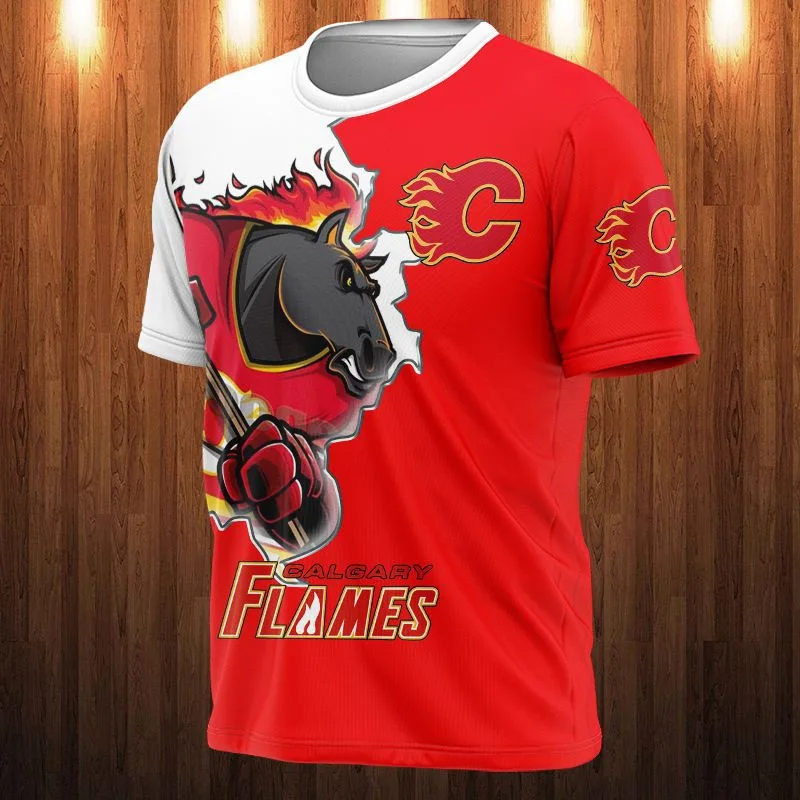 

Summer Casual Top New men's St Shirt Fashion White And Red Hockey T-shirt