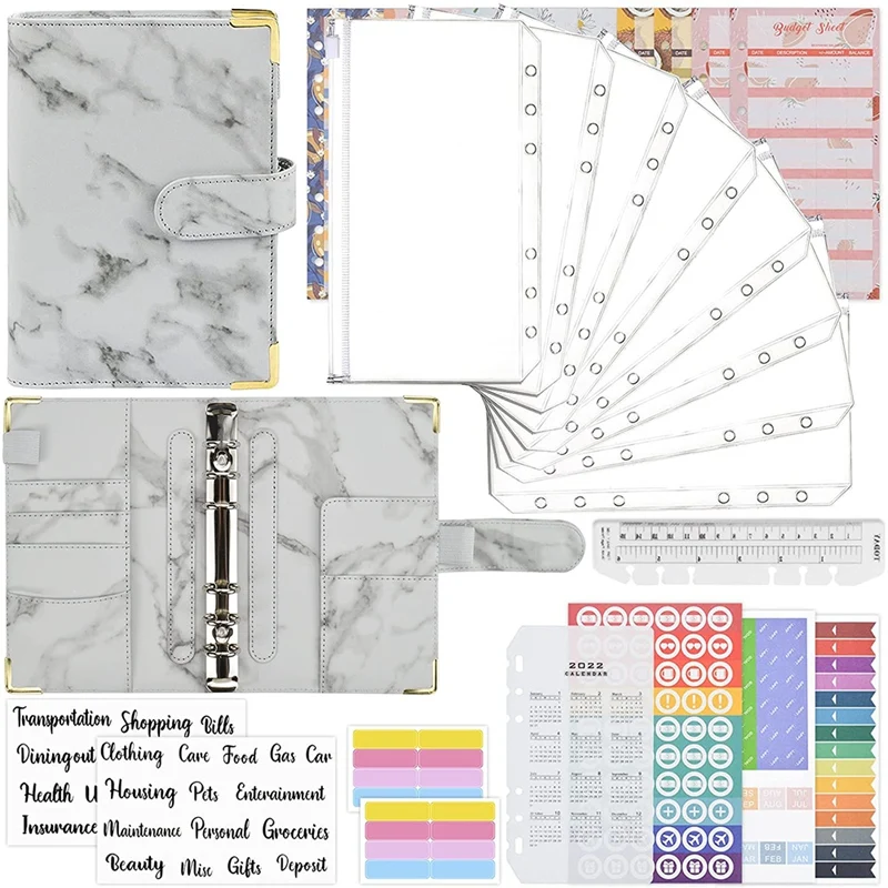 

Budget Binder,Money Saving Binder With Clear Cash Envelopes,Budget Sheets And Label Stickers,Cash Organizer Binder