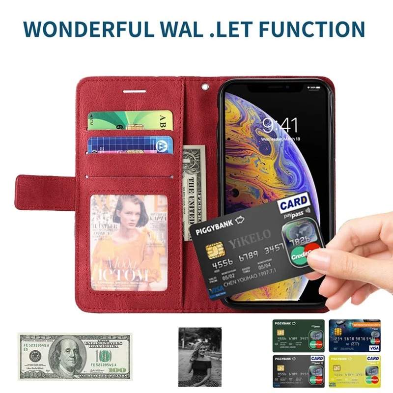 Кожаный чехол Skin Feel для Samsung Galaxy A16 A15 A14 A13 A12 A11 A10S A10 A06 A05S A05 A04E A03 F04 F54 F62 4G 5G Book Cover