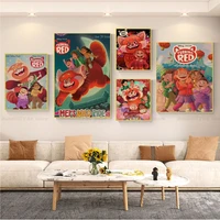 disney movie turning red vintage posters for living room bar decoration aesthetic art wall painting