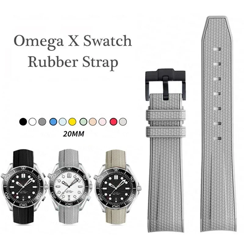 Ремешок для часов Omega X Swatch Joint MoonSwatch Seamaster 300 мужчин и женщин 20 мм резиновый