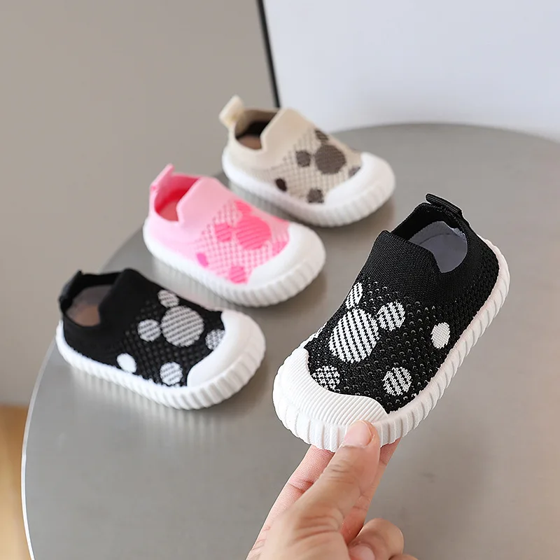 

Baby Socks Kids Shoes Toddler First Walkers Soft Sole Anti Skid Girls Boys Children Slip-On Woven Breathable Casual Sneakers