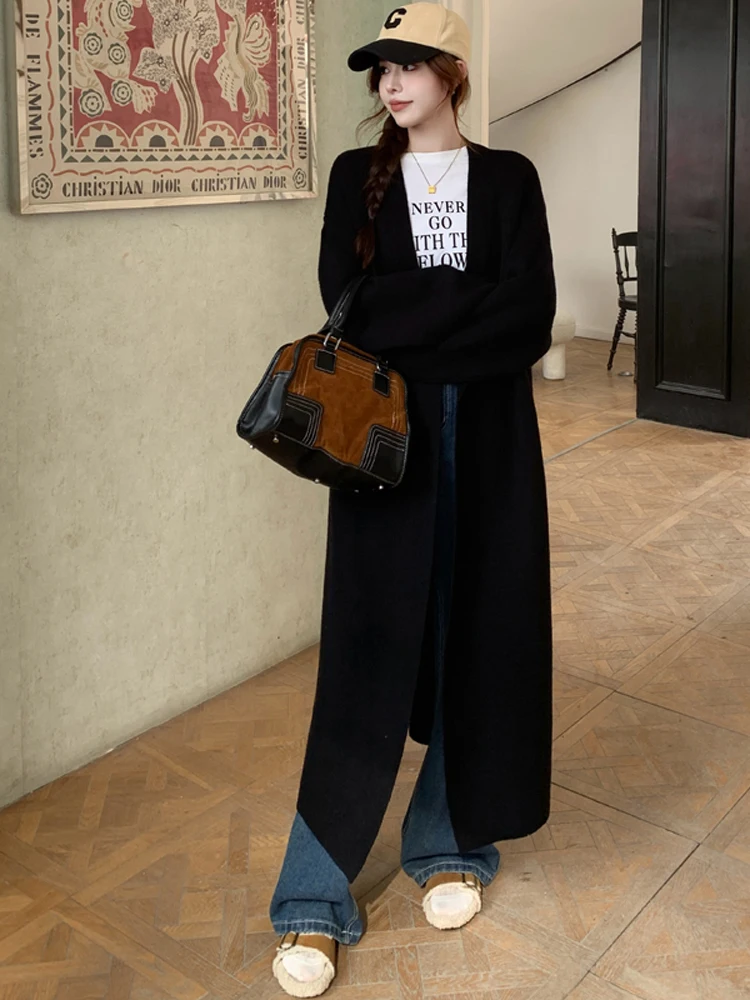 NYFS 2024 новинка зимы корейский женский свободный вязаный кардиган куртка