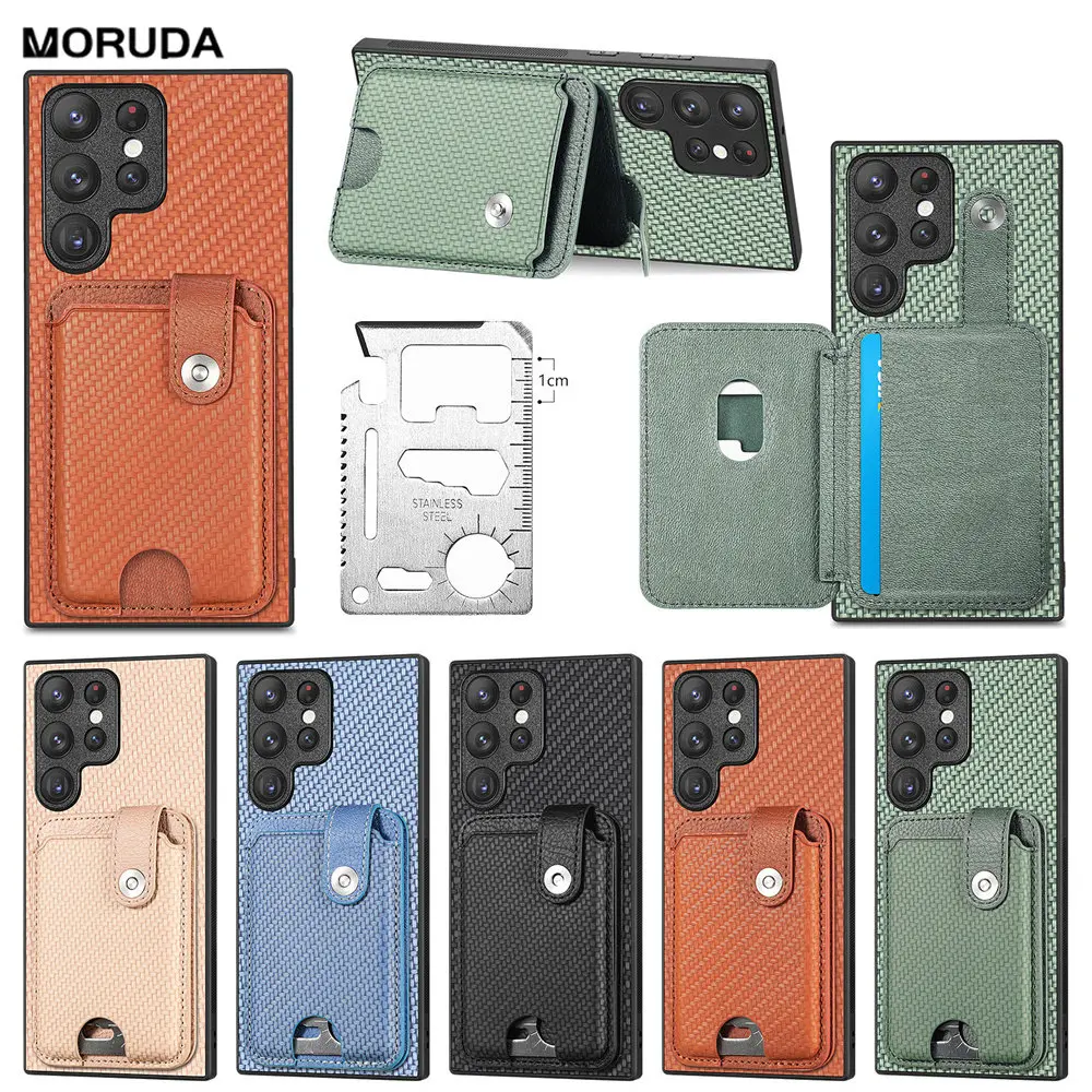 

Leather Cover for Samsung Galaxy S23 Ultra S21 FE S22 Plus A42 A33 A04E A34 A54 A14 5G Wallet Case With Credit Card Holder
