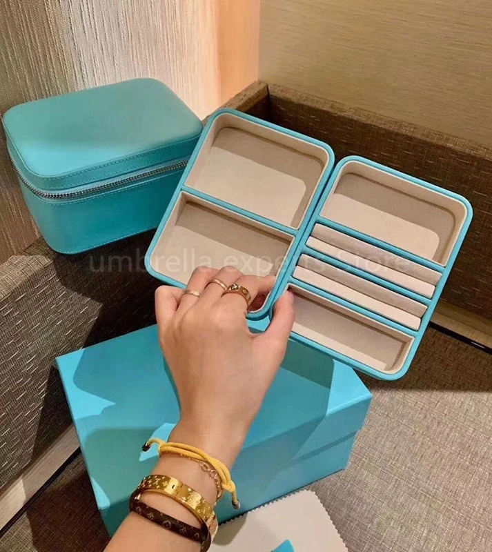 

2022 High-end Christmas Gift Fresh Blue Jewelry Jewelry Ring Necklace Box Jewelry Box