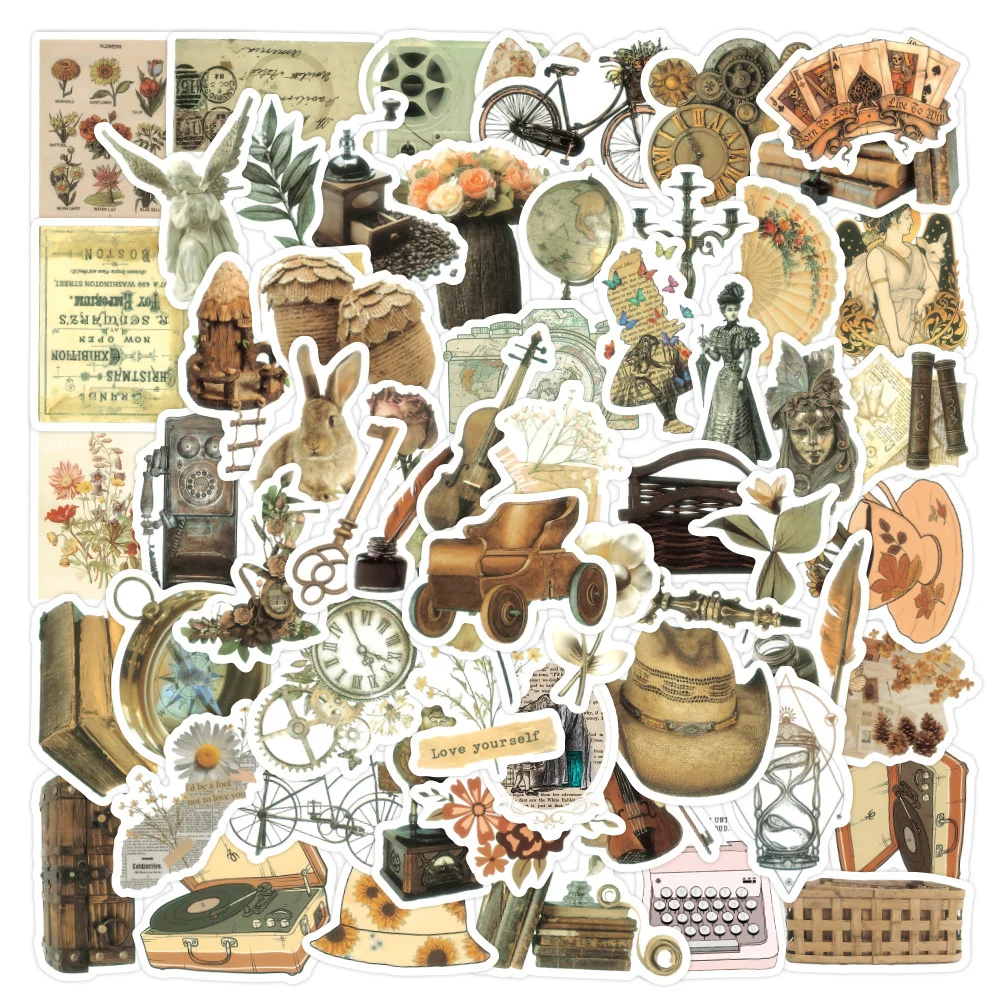 

10/30/50/PCS Cartoon Retro Small Fresh Creative Graffiti Stickers Bicycle Scooter Car Helmet Laptop Computer Wholesale