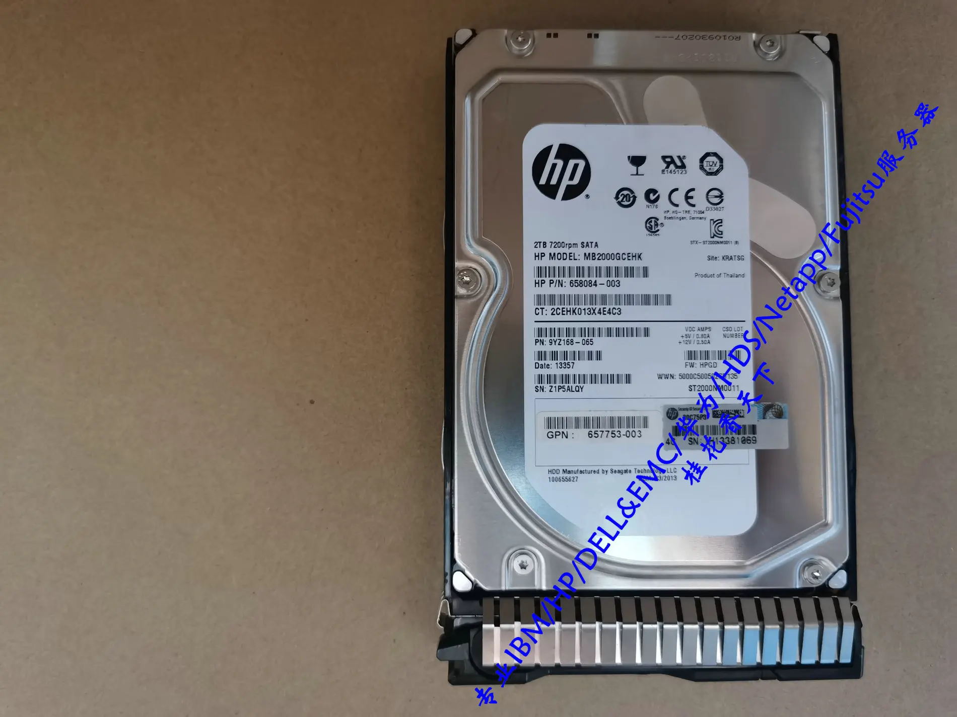 

HP 658079-B21 2TB 7.2K SATA 3.5 658102-001 G8G9 Original Hard Drive