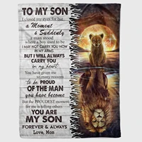 personalized to my son lion fleece blanket for son from mom dad i closed my eyes great customized blanket for birthday christm