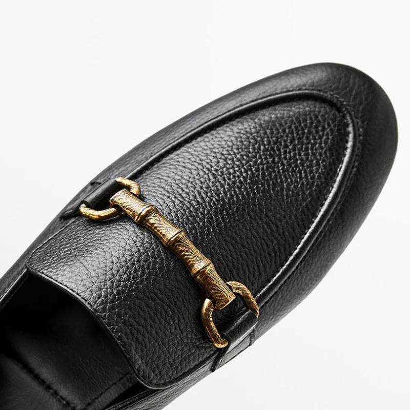 Brand England Style Fashion Simple Gold Buckle 100% Genuine Leather Sheep Soft Slip-On Loafers Women Summer Casual Flat Shoes